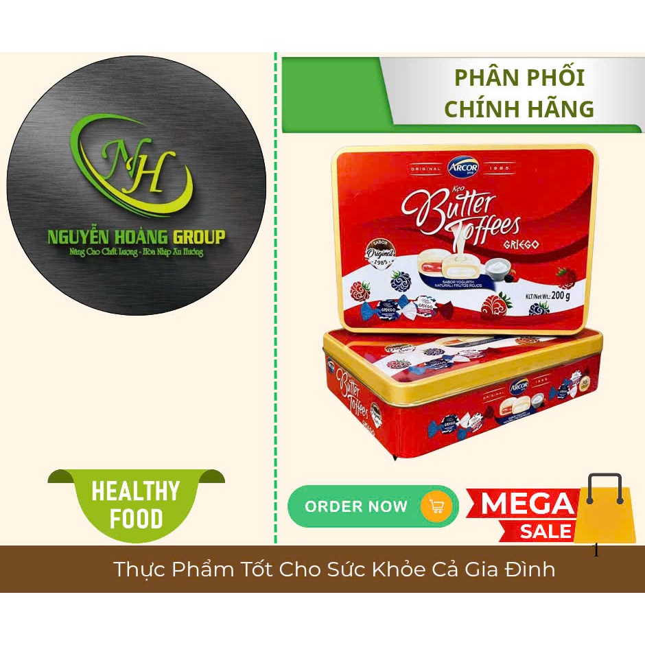 ARCOR - Kẹo  Butter Toffees Nhập Khẩu Argentina 200g