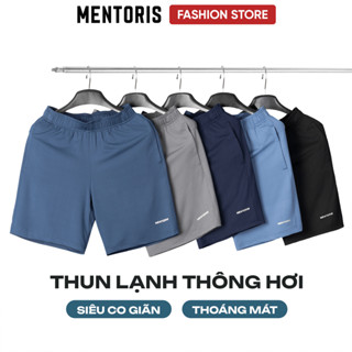 Quần Short Thể Thao Nam MENTORIS, Chất Vải Thun Lạnh, Thoáng Mát, Siêu Co Giãn, Nhiều Màu MQB01