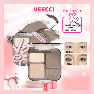 Bảng Phấn Tạo khối & Bắt Sáng 4 Ô VEECCI Đa năng tích hợp Má hồng