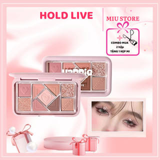  HOLD LIVE Bảng Phấn Mắt 9 Ô HOLD LIVE Happie Trái Tim HL630 bảng mắt lên màu chuẩn bền màu lâu trôi chính hãng 10g 