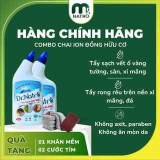 Combo x2 nước ion đồng hữu cơ vệ sinh ron gạch, rỉ set, rong rêu - Msnatro