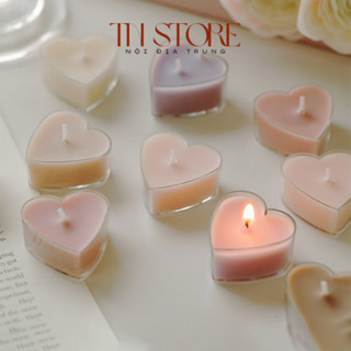 Nến thơm trái tim mini decor, chill làm quà tặng