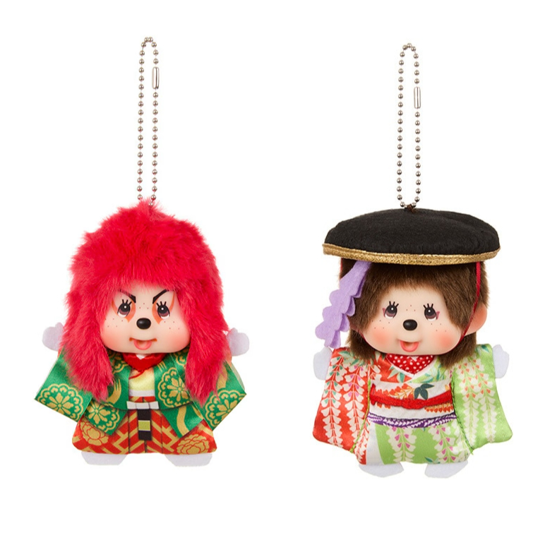 [Direct from Japan] Sekiguchi Monchhichi × Kabuki SS Large Face Key Chain Lion Dance Japan NEW