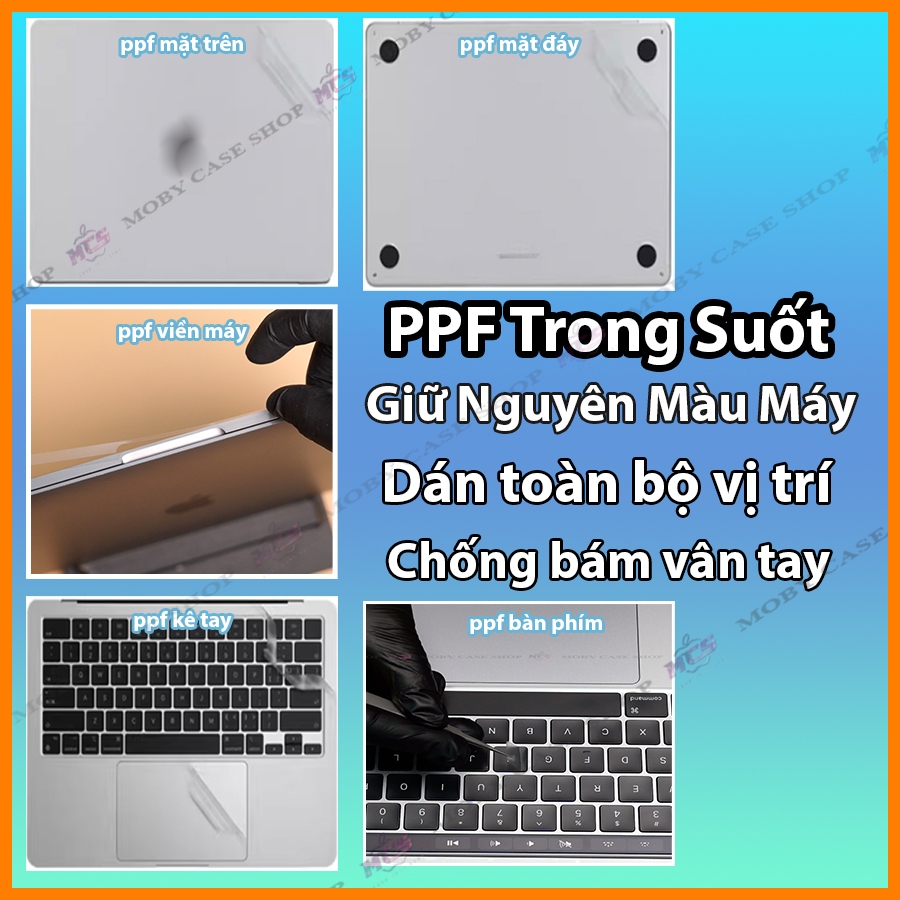 DÁN PPF MACBOOK NHÁM TRONG SUỐT, FULL máy, ppf bàn phím, ppf viền, Skin body macbook