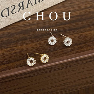  Bông Tai Khuyên Tai Vòng Tròn Nhỏ Đính Đá | CHOU ACCESSORIES | 