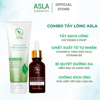 Combo Kem Tẩy Lông ASLA Và Serum Dưỡng Triệt Lông Vùng Kín, Bikini, Chân, Tay, Nách 70gram