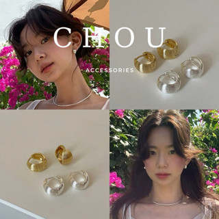  Bông Tai Khuyên Tai Tròn Sọc Vỏ Sò | CHOU ACCESSORIES | 