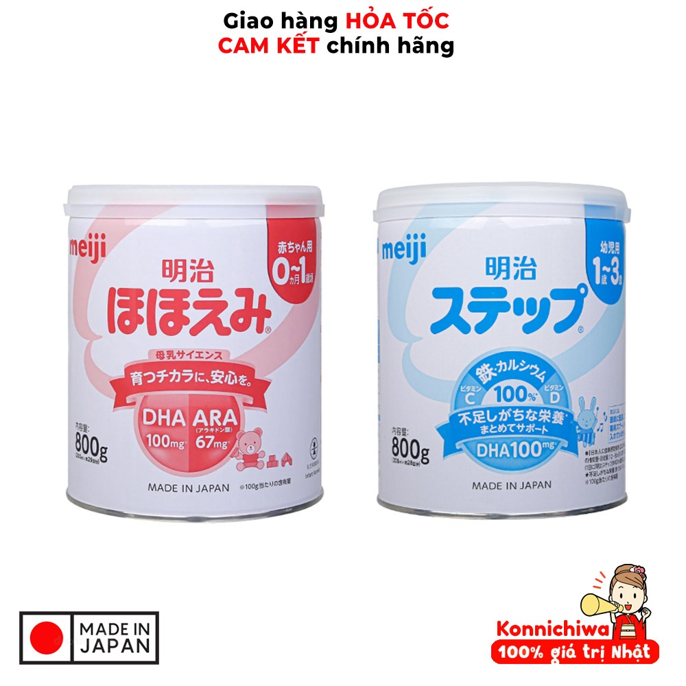 (Mẫu Mới) Sữa bột MEIJI nội địa Nhật Bản | Sữa Meiji số 0-1 và số 1-3 lon 800g