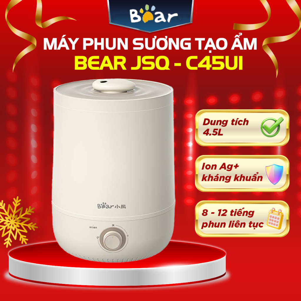 (CAO CẤP) MÁY PHUN SƯƠNG TẠO ẨM BEAR 5L, MÁY KHUẾCH TÁN TINH DẦU BẢO HÀNH 6 THÁNG