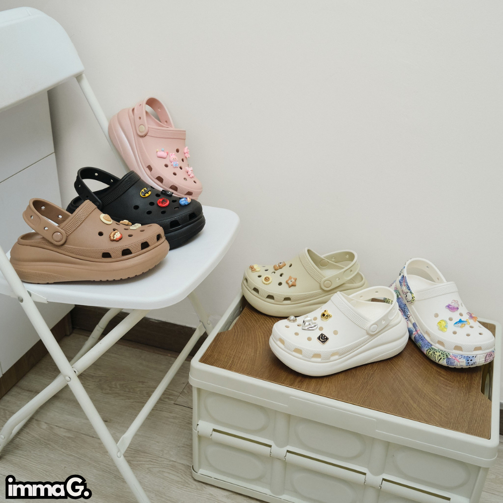 CHÍNH HÃNG - TẶNG 6 JIBITZ | Gìày Dép Sục CROCS Crush Đế Cao 6cm | IMMA.G
