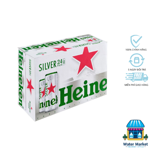 ĐỘ CỒN 4% - Thùng 24 lon bia Heineken Silver 330ml/lon