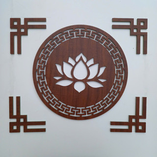 Tấm trang trí ban thờ bông Sen bằng gỗ MDF (nhiều size,màu)