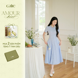 Váy nữ dáng dài hai túi cơi, chất liệu mềm mát, phù hợp công sở thời trang thiết kế nữ Calie VX257