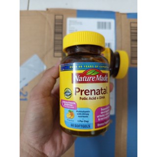 [DATE 2027- XẤU VỎ] Vitamin Tổng Hợp Mẹ Bầu Nature Made Prenatal Folic Acid + DHA 60/70 viên do hãng tặng thêm 10viên