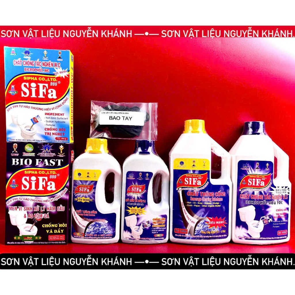 Dung Dịch & Bột Thông Tắc Cống, Cầu SiFa Có Găng Tay | Siêu Mạnh – Chống Nghẹt – Khử Mùi Hiệu Quả