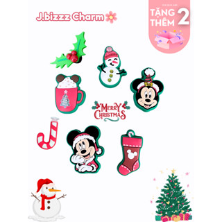  Jibbitz Charm Hãng Hình Chuột Mickey Giáng Sinh Noel ,Sticker Chủ Đề Trang Trí DIY Gắn Giày Dép Sục 