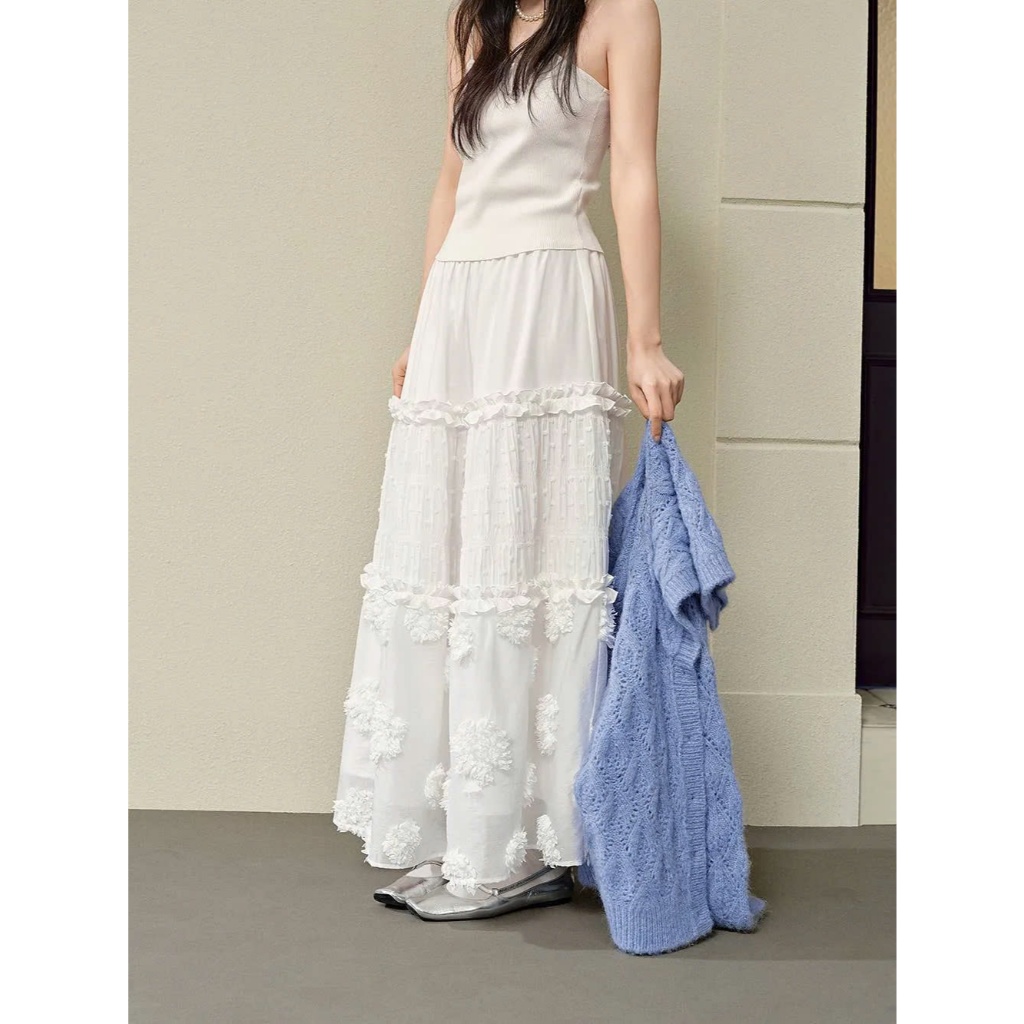 [SẴN S] Chân váy dài họa tiết hoa Kuose