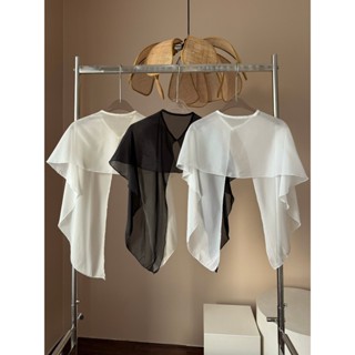 Khoác choàng voan tơ mỏng nhẹ mặc được hai kiểu Ảnh thật/ sẵn