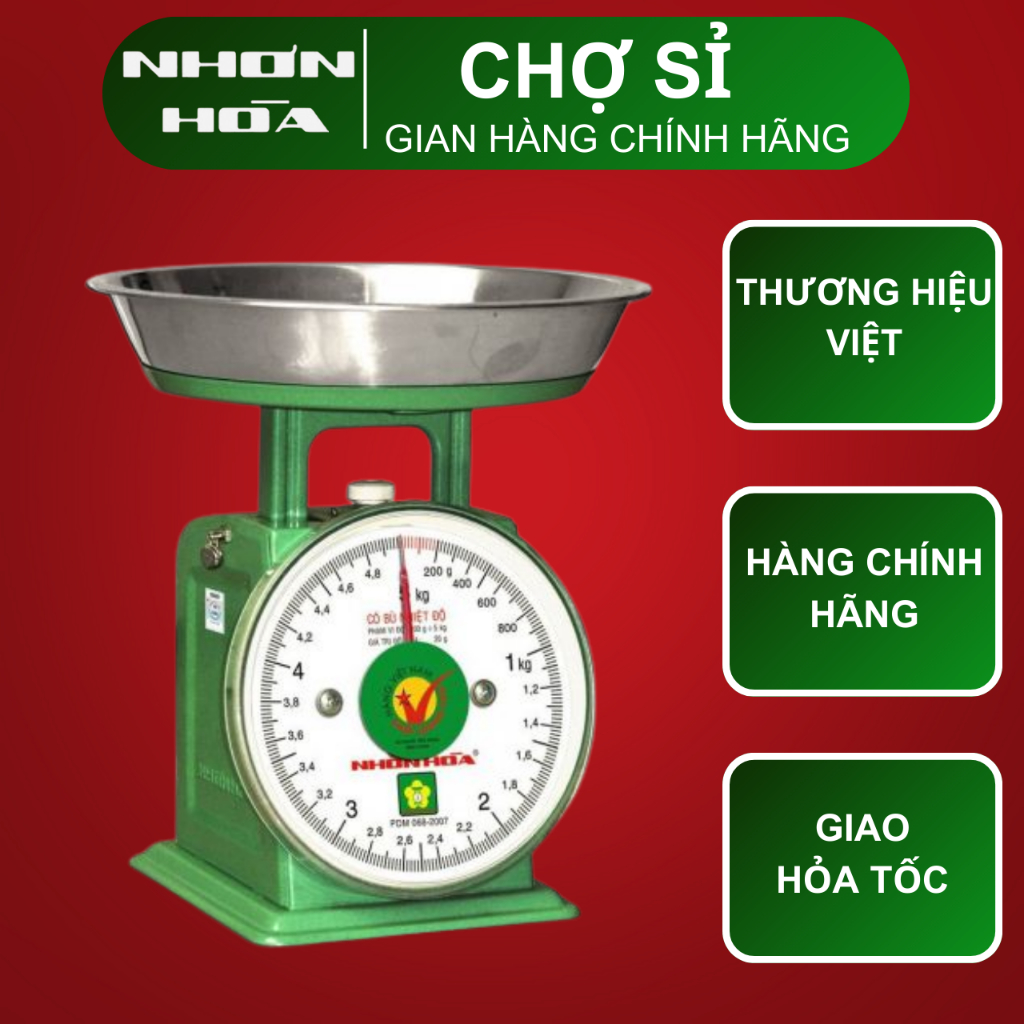 Cân đồng hồ lò xo NHƠN HÒA  - Mặt số 5kg