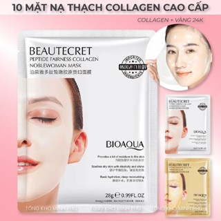 [COMBO 10] Mặt Nạ Thuỷ Tinh Thạch Collagen Cấp Ẩm Nâng Cơ Trắng Da Mask Trong Suốt Vàng 24K BIOAQUA