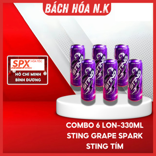  Sting xanh dương - Sting Tím - Sting Grape Spark - Sting Thái Đỏ Vàng Chai 500mL -  Combo 6  