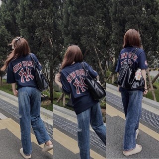  Áo Phông NY MLB Cao Cấp - Áo Thun MLB Hình In Chữ Đỏ Dập Nhiệt 5D Phong Cách Boy Phố Hot Nhất 2025 