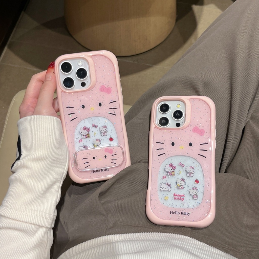 【ChanChan】Ốp Lưng Điện Thoại Hello Kitty, Hello Kitty Hồng Kim Tuyến Chống Xước, Chống Sốc, Iphone A