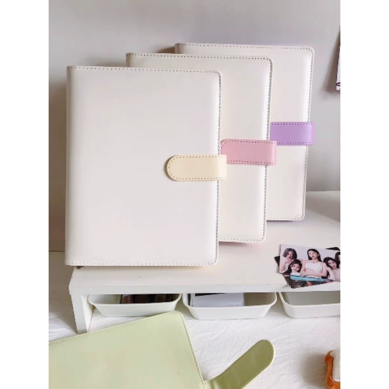 (Đọc mô tả) Tổng hợp Binder A5 da PU 6 còng đủ màu xinh pastel, album sổ đựng ảnh 4 ô, card bo góc, 