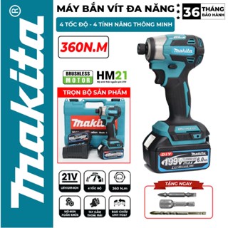   CAO CẤP  Máy bắn vít Makita 4 tốc độ - không chổi than - Chuyên vít 2pin CHUẨN 10CELL - Tặng 3 mũi 