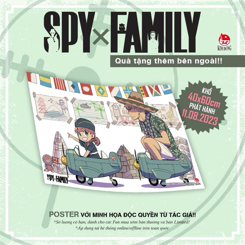 Poster spy x family 9 limited + thường seal