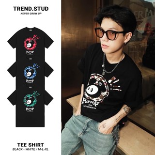 Áo thun nam nữ tay lỡ in hình mặt cười, áo phông cotton form rộng phong cách oversize trend - Poppop Beo