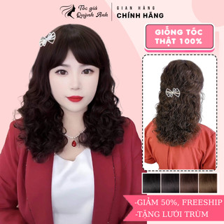  Tóc Giả Nguyên Đầu Nữ TN18 – Kiểu Xoăn Xù Mì Trẻ Trung Tóc Bộ Cả Đầu Dễ Dùng – Tặng Lưới Trùm Tóc 