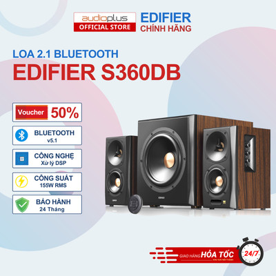 Loa 2.1 bluetooth EDIFIER S360DB - FLAGSHIP - Sub 8 inch - Bluetooth 5.1 - Công suất 155W - BH 24T