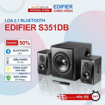 Loa 2.1 Bluetooth EDIFIER S351DB - Bluetooth V5.1 aptX - Sub 8 inch - Công suất 150W  - BH 24T
