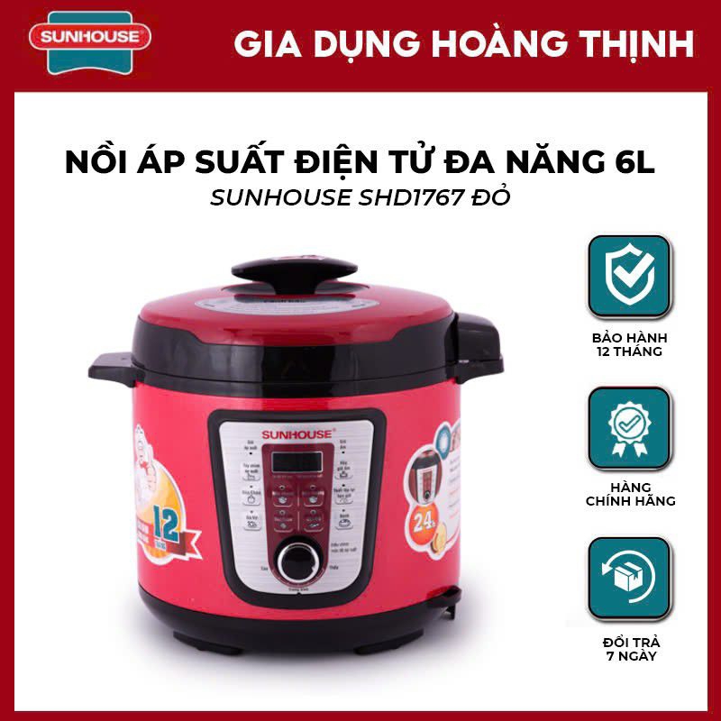 Nồi áp suất điện tử đa năng SUNHOUSE SHD1767 Dung tích 6 l