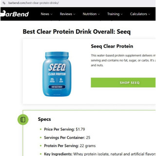 Clear Whey tốt nhất thế giới SEEQ 700g : bổ sung đạm vị trái cây