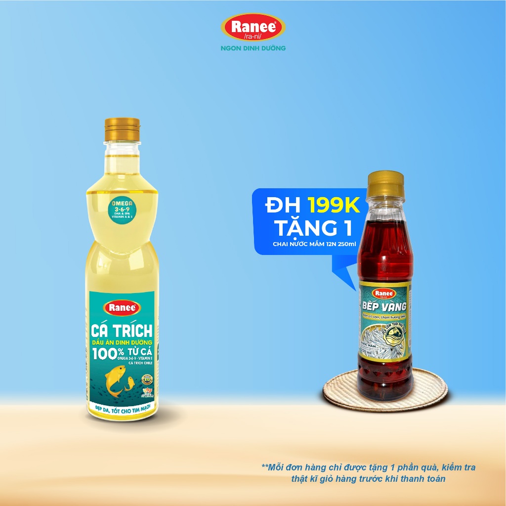 Dầu ăn dinh dưỡng Ranee CÁ TRÍCH 950ml