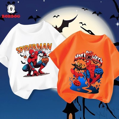 Áo phông cộc tay BOBDOG chất cotton mềm mịn in hình Superman Halloween cute ngộ nghĩnh cho bé