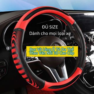  Bọc Vô Lăng Luxury Car Vân Carbon Phối Da Nhiều Màu Size 38-47cm Dành Cho Xe Con Xe Tải - L25 