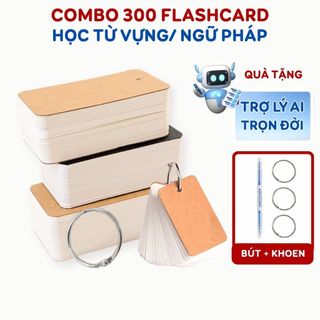  Flashcard combo 300 thẻ học từ vựng hack trí nhớ học tiếng anh trung viết từ mới ghi chú Happy Birds 