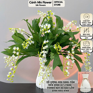 (Tặng Bình) Bình Hoa Giả Để Bàn - Hoa Linh Lan Decor trang trí phòng khách phòng ngủ - Cao 40cm - Cảnh Nhi Flower