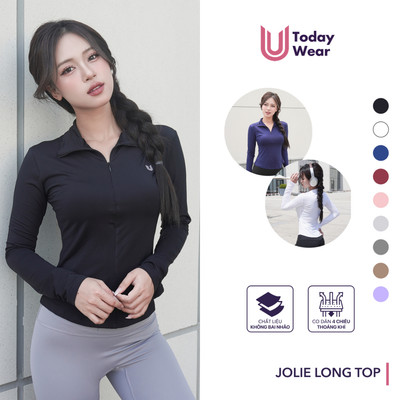 Áo thể thao nữ dài tay cổ polo có bigsize Jolie Long Top Today U Wear giữ nhiệt thoải mái tập gym yoga