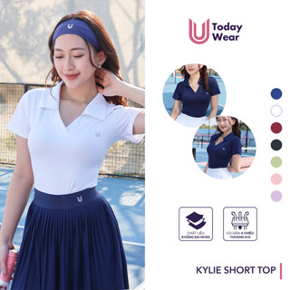 Áo thun thể thao nữ ngắn tay Kylie Short Top cổ chữ V trẻ trung thấm hút mồ hôi Today U Wear
