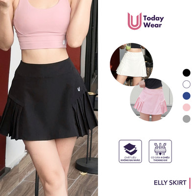 Chân váy xếp ly Elly Skirt Today U Wear 2 lớp may sẵn bảo hộ dáng chữ A thể thao cầu lông chạy bộ tennis pickleball