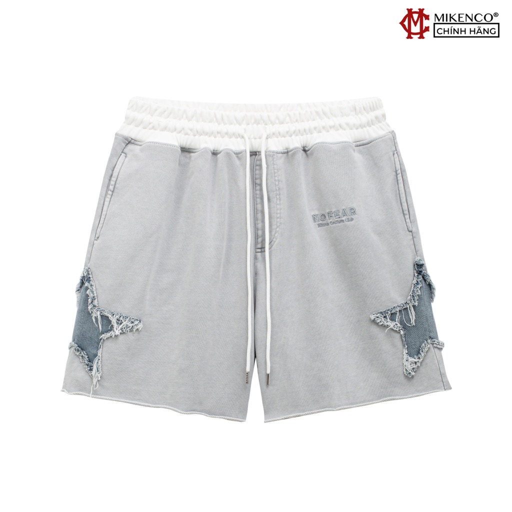 Quần short unisex MIKENCO Star Patchwork Short Grey