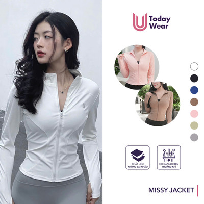 Áo khoác croptop thể thao nữ Missy Today U Wear tay dài giữ nhiệt tôn dáng ôm body hỗ trợ tập gym yoga