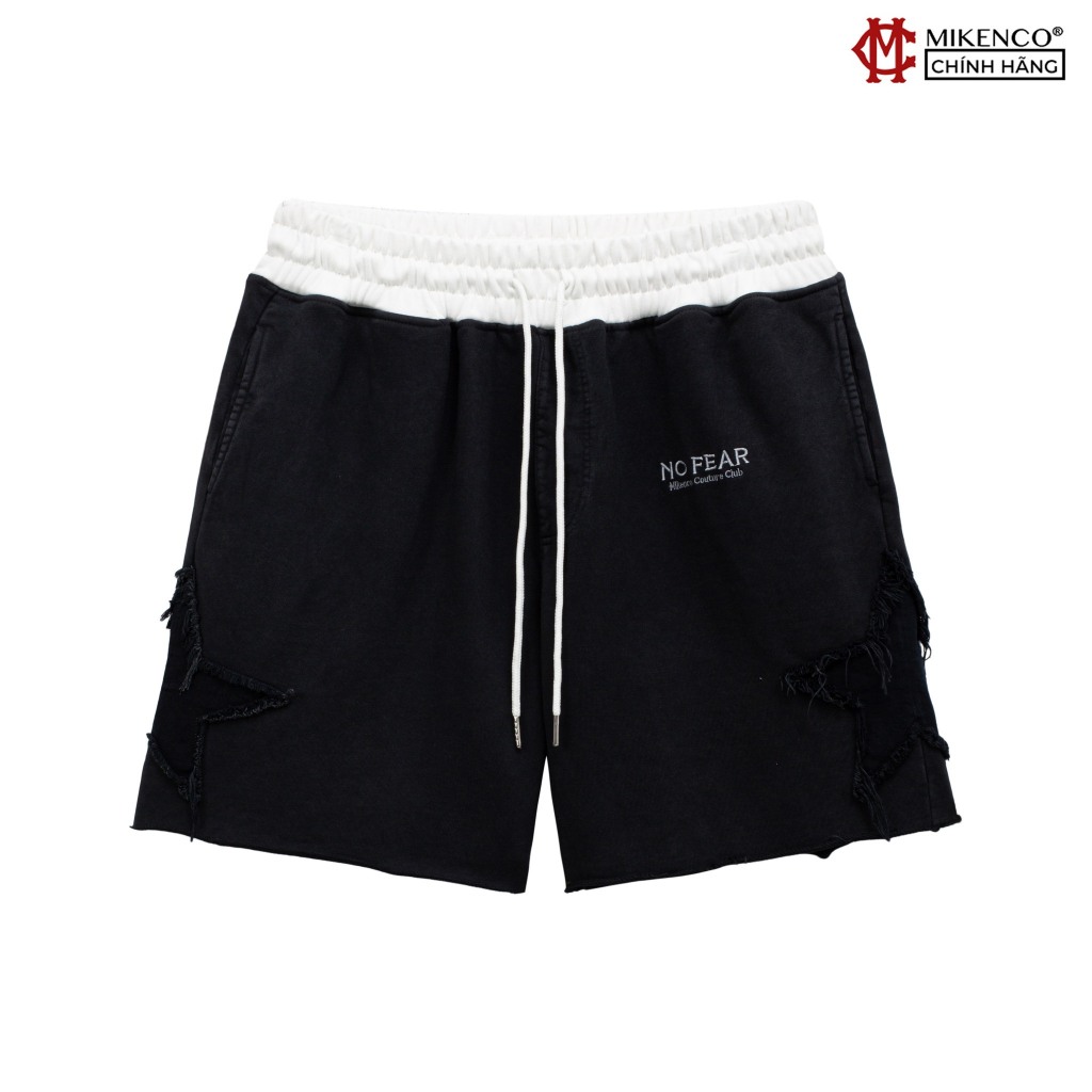 Quần short unisex MIKENCO Star Patchwork Short Black