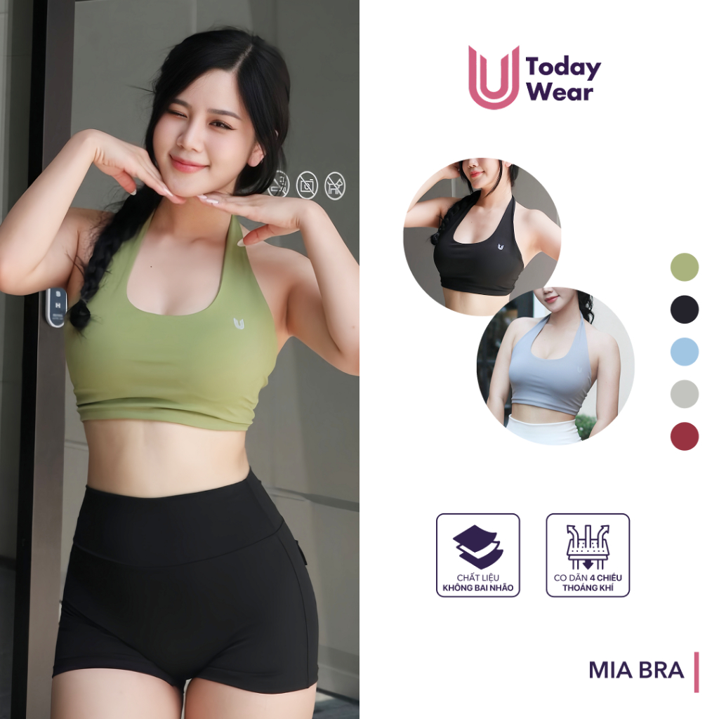 Áo bra cổ yếm Mia Top Today U Wear hở lưng tập gym yoga sexy nâng đỡ vòng 1 | BigBuy360 - bigbuy360.vn