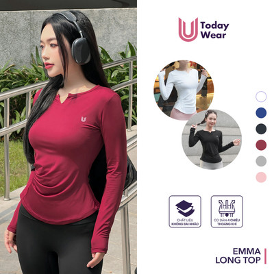 [XẢ HÀNG GIÁ SỐC] Áo tập gym yoga dài tay nữ Emma Long Top Today U Wear chống nắng tôn dáng ôm body tập thể thao