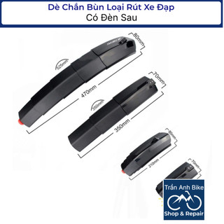 Dè Vè Chắn Bùn Loại Rút Xe Đạp Có Đèn Sau
